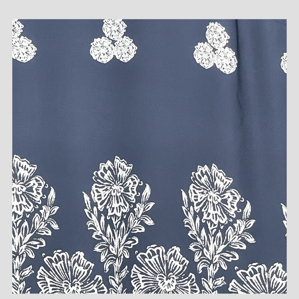 Lulus Riverside State Blue Floral Print Shift Dress Short Sleeve Mini Length - Picture 12 of 16